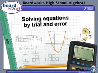 Solving equations by trial and error