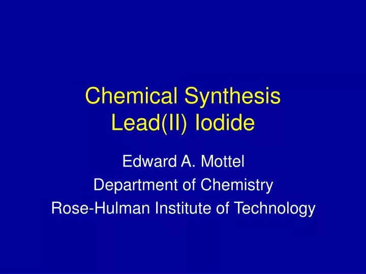 chemical synthesis lead ii iodide