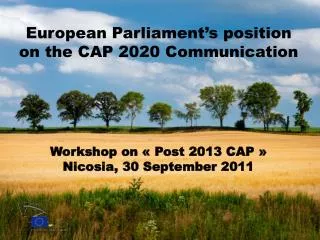 European Parliament’s position on the CAP 2020 Communication