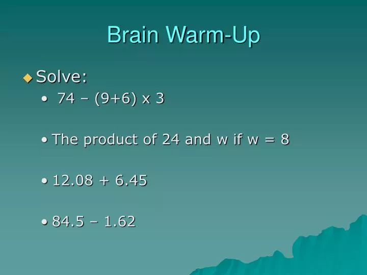 brain warm up