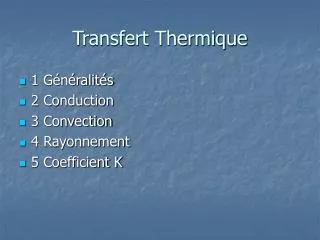 Transfert Thermique