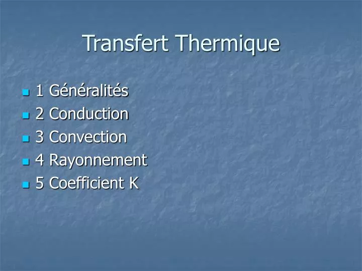 transfert thermique