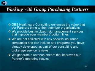 Working with Group Purchasing Partners