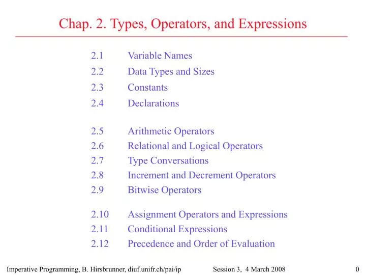 chap 2 types operators and expressions