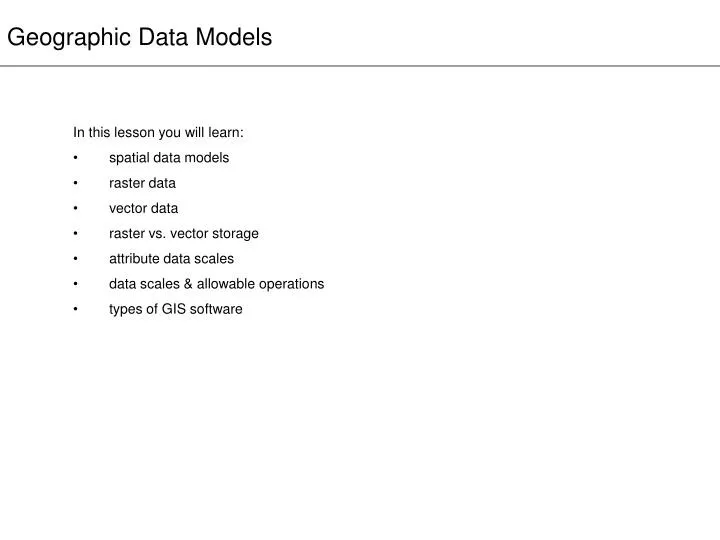 geographic data models