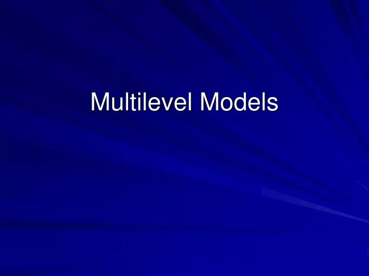 multilevel models