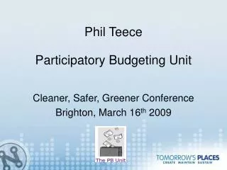Phil Teece Participatory Budgeting Unit