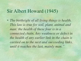 Sir Albert Howard (1945)