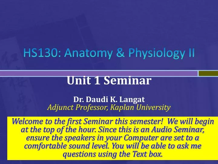 hs130 anatomy physiology ii