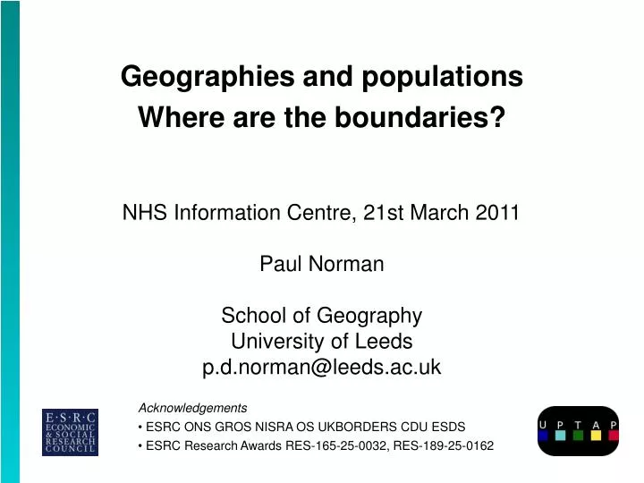geographies and populations where are the boundaries