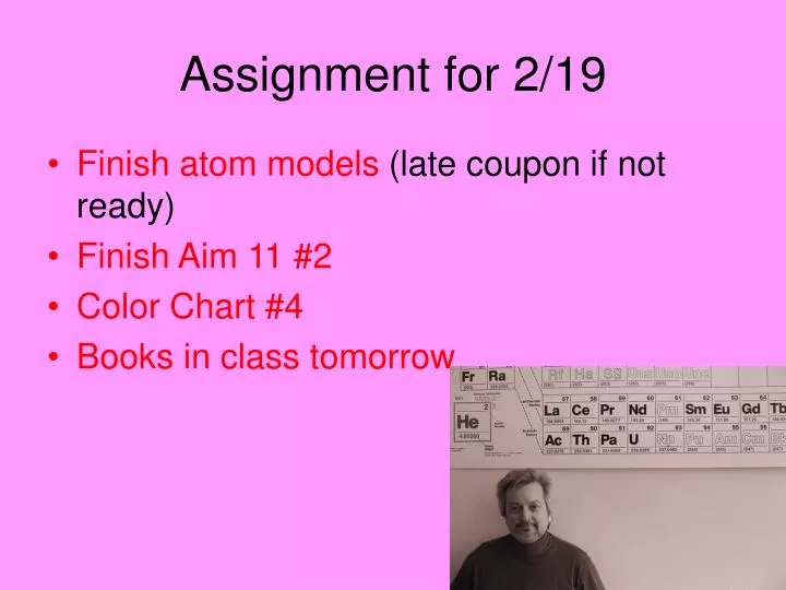 assignment for 2 19