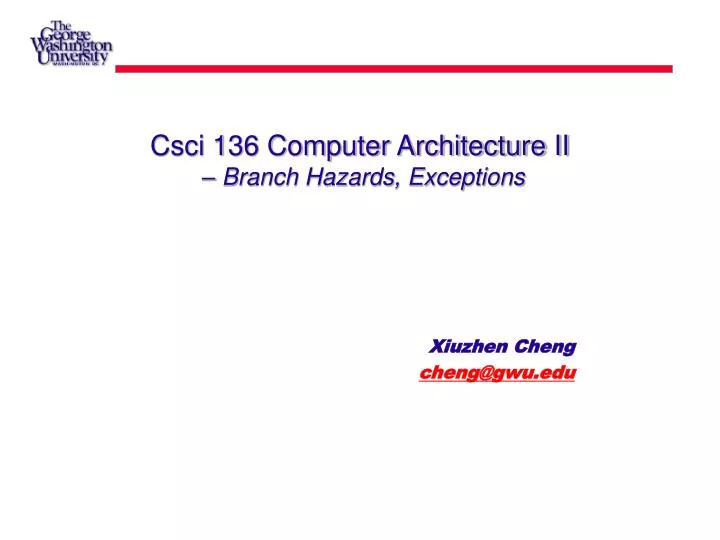 csci 136 computer architecture ii branch hazards exceptions