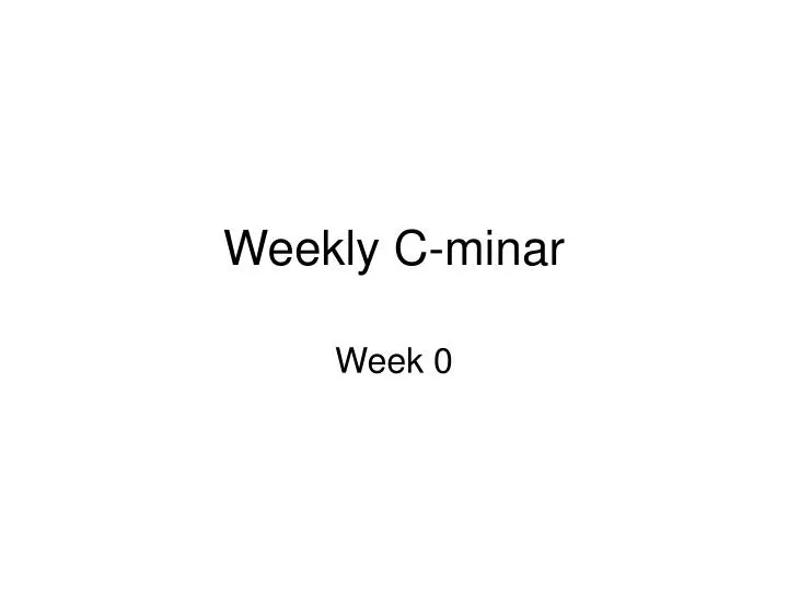 weekly c minar