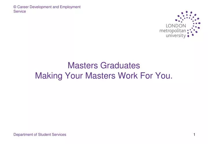 masters graduates making your masters work for you
