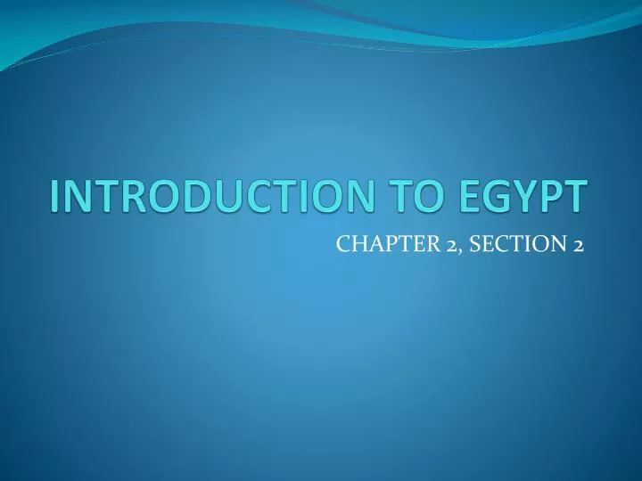 introduction to egypt