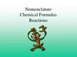 Nomenclature Chemical Formulas Reactions