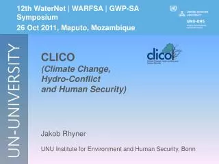 12th WaterNet | WARFSA | GWP-SA Symposium 26 Oct 2011, Maputo, Mozambique