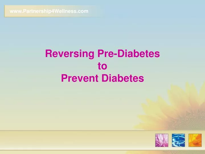reversing pre diabetes to prevent diabetes