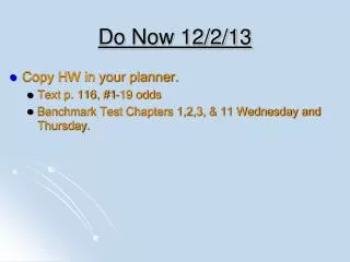 Do Now 12/2/13