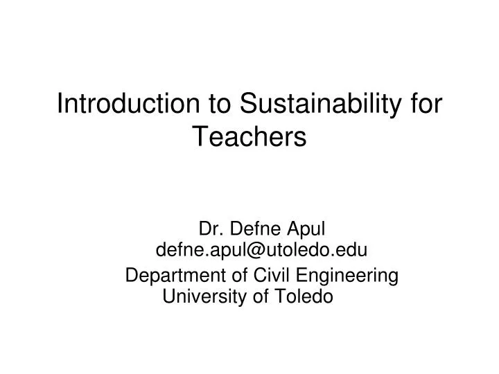 introduction to sustainability for teachers