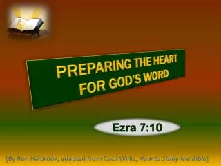 PREPARING THE HEART FOR GOD’S WORD