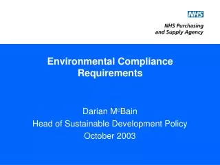 Environmental Compliance Requirements