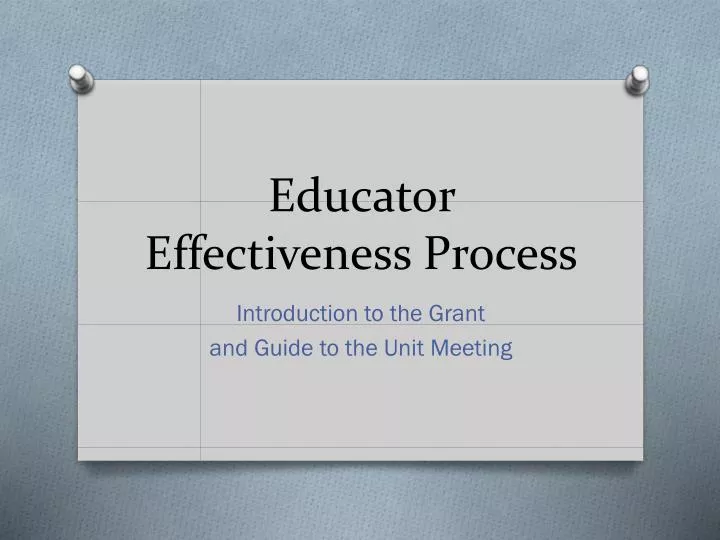 educator effectiveness process