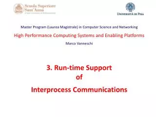 Master Program (Laurea Magistrale) in Computer Science and Networking