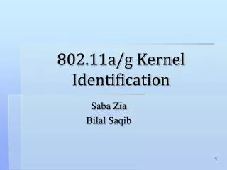 802.11a/g Kernel Identification