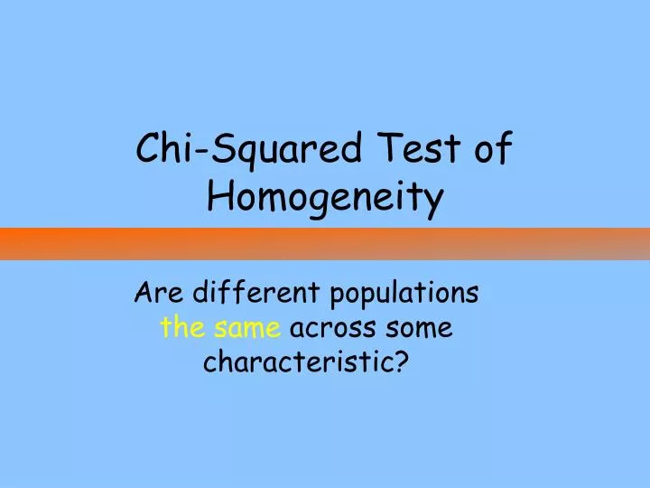 chi squared test of homogeneity