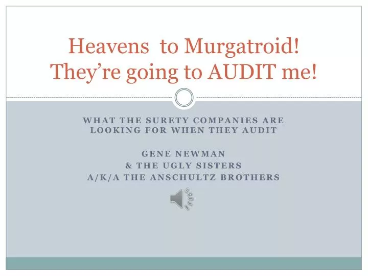 heavens to murgatroid they re going to audit me
