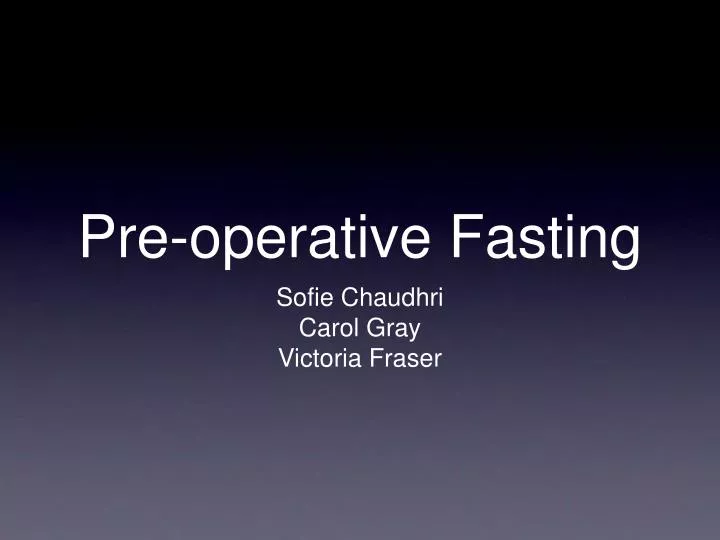 pre operative fasting