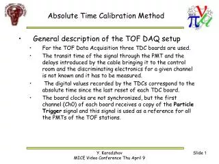 Absolute Time Calibration Method