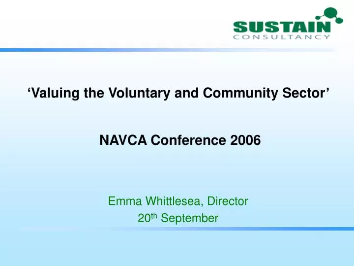 valuing the voluntary and community sector navca conference 2006