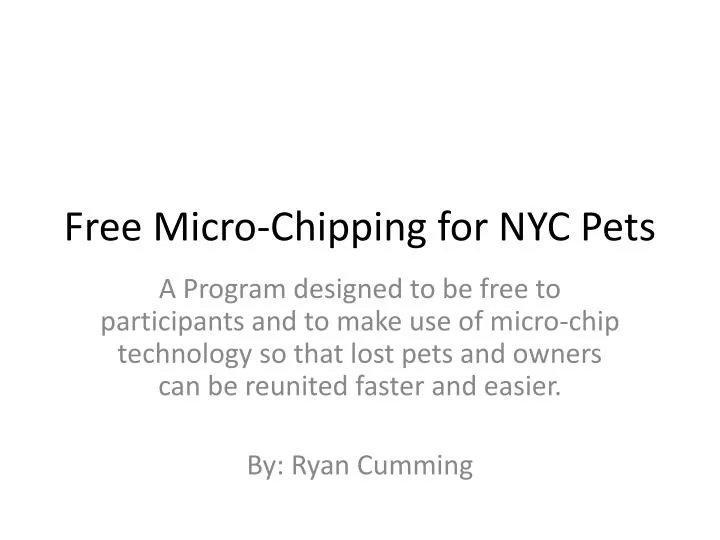 free micro chipping for nyc pets