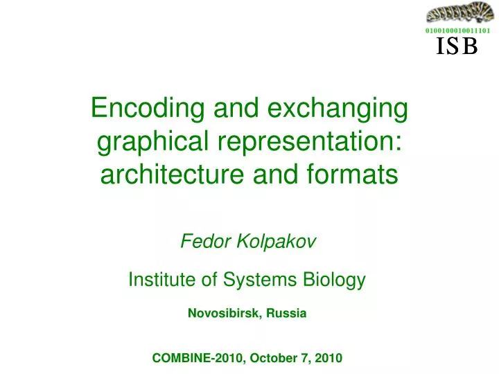 encoding and exchanging graphical representation architecture and formats