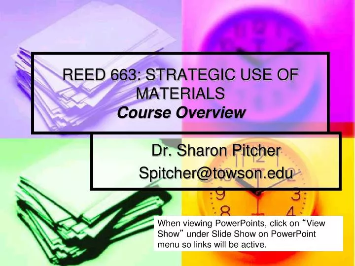 reed 663 strategic use of materials course overview
