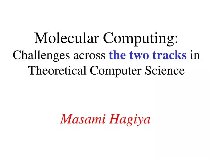 molecular computing challenges across the two tracks in theoretical computer science