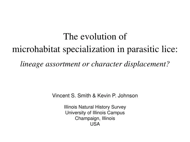 microhabitat specialization in parasitic lice