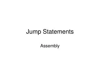 Jump Statements