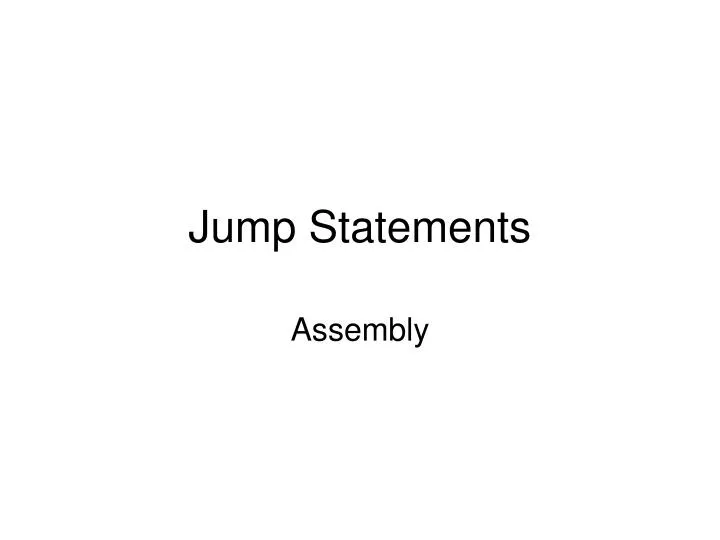 jump statements