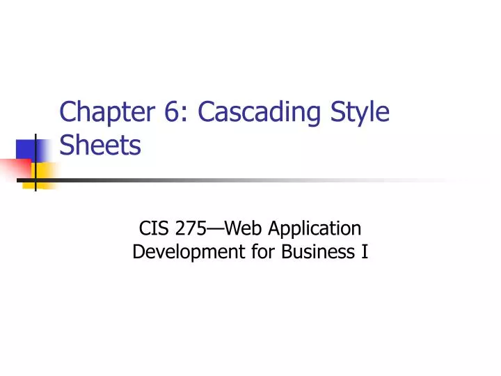 chapter 6 cascading style sheets