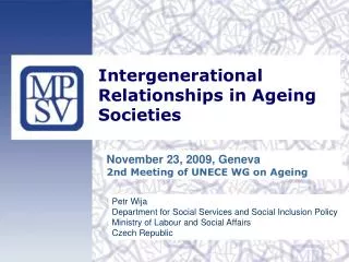 Intergenerational Relationships in Ageing Societies