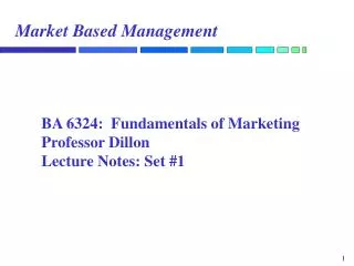 Market Based Management