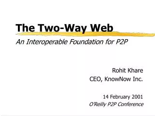 The Two-Way Web An Interoperable Foundation for P2P