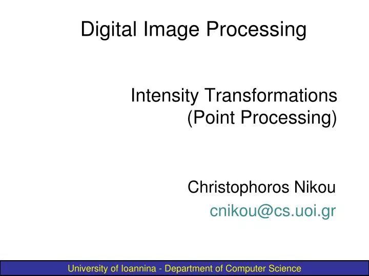 intensity transformations point processing