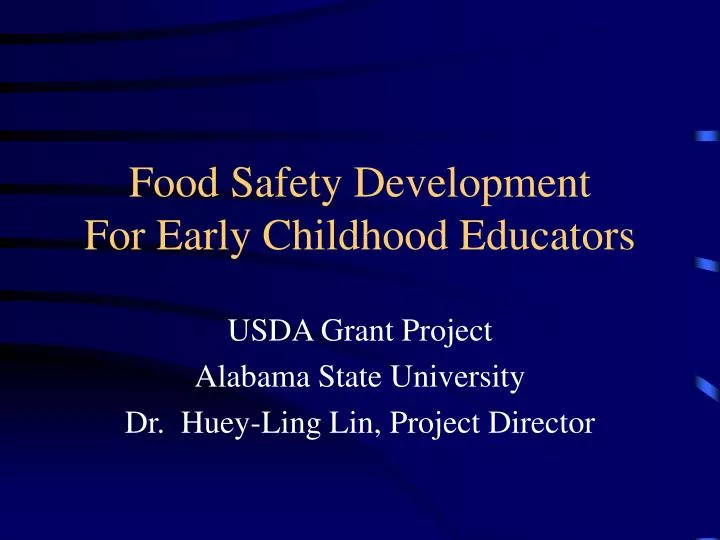 food safety development for early childhood educators