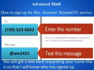 How to sign up for Mrs. Sermons’ Remind101 service: