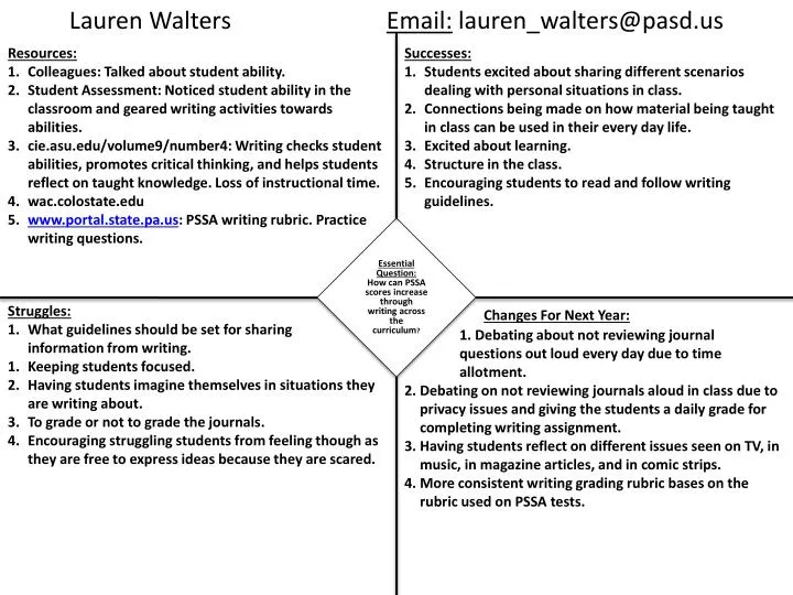 lauren walters email lauren walters@pasd us