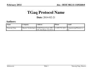 TGaq Protocol Name